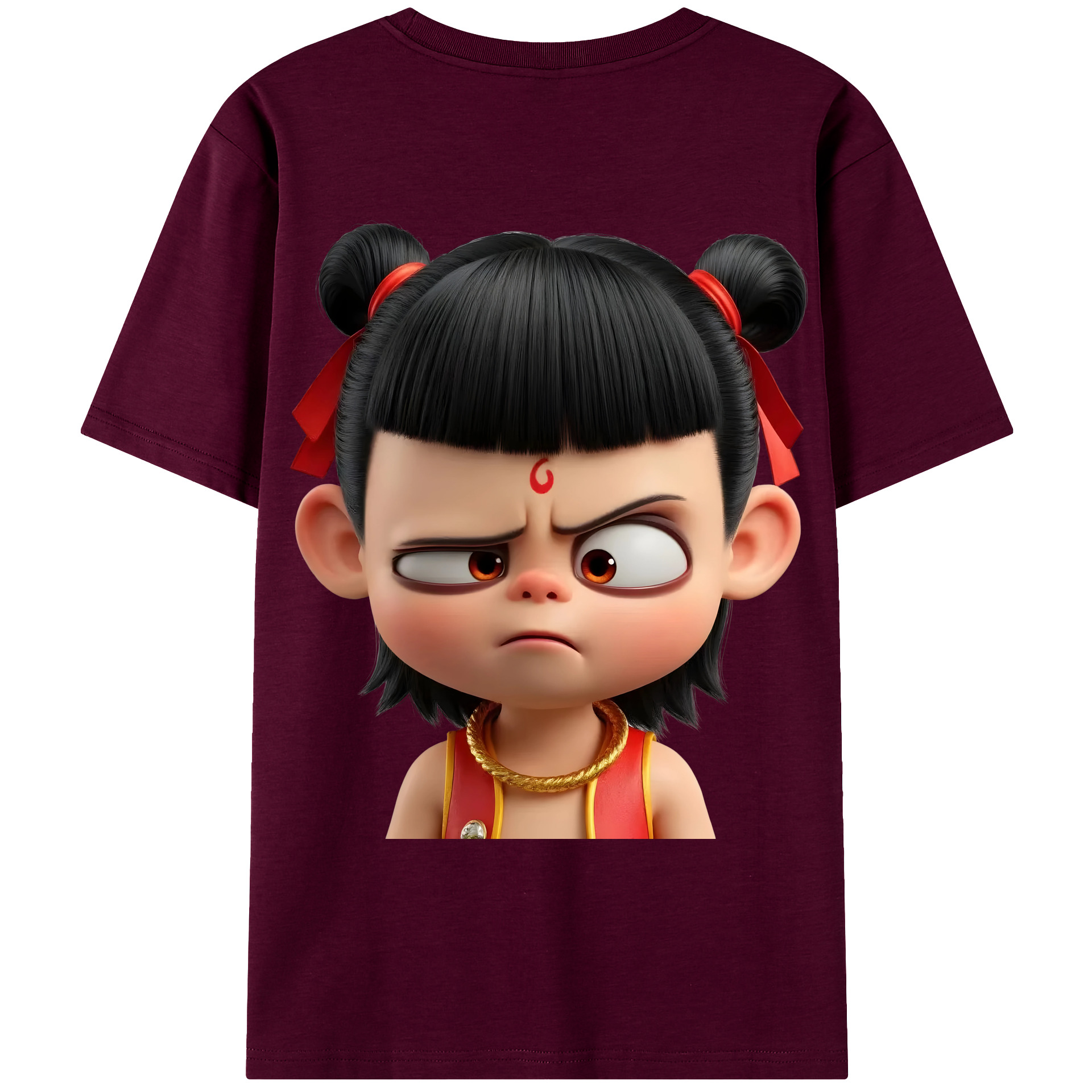 （画像用） Ne Zha 2 ナタ 魔童の大暴れ レディース半袖Tシャツ(バックプリント)